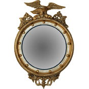 historicl bullseye mirror with Eagle on top